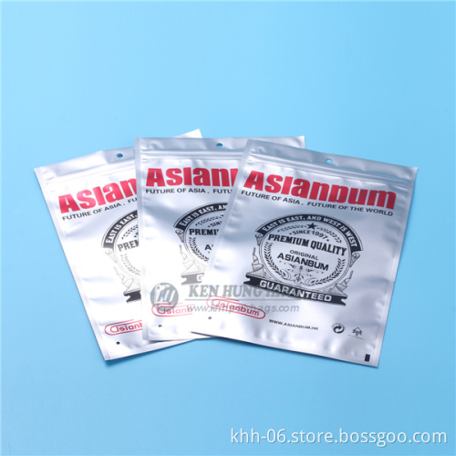 Good Quality clear sliver aluminium foil ziplock garment bags